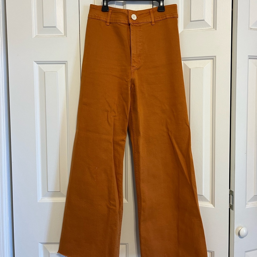 ZARA Burnt Orange High-Waist Pants